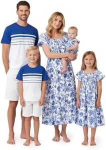 PATPAT Matching Family Vacation Outfits - Matching Shirts for Family Casual Short Sleeve Round Neck T Shirt Dad and Son Beach Vacation Navy Blue Boy 4-5 Years