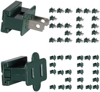 Aniai SPT-1 Vampire Plugs 100Pcs Green - Female and Male Slip Plug, Electrical Plug Replacement for Christmas Decorations Lights