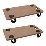 Pack of - 2 Dolly Trolley On Wheels Heavy Duty Trolley for Moving Furniture with Eva Foam Grip Pads Wooden Platform Lifter Trolley | 59x29x18cm