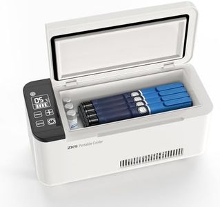 ZKSCool Portable Insulin Cooler Box Smart Rechargeable Mini Medical Case for Insulin, Vaccines, and Medications, 36.6 cu in Capacity, LCD Display,Travel Drug Cooler for Insulin, FAA-Approved