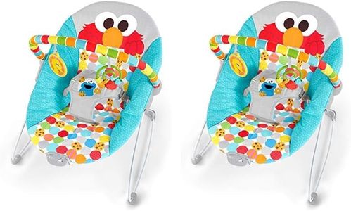 Bright Starts Sesame Street I Spot Elmo! 3-Point Harness Vibrating Baby Bouncer with Toy bar (Pack of 2)