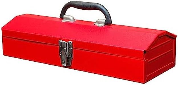 BIG RED ATB213 Torin 16" Hip Roof Style Portable Steel Tool Box with Metal Latch Closure, Red