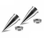 ANAZOZ Tunnels and Plugs for Men 5/8 inch,Tunnels for Ears Kit 2 Pieces Body Piercing Jewelry Stainless Steel 15mm with Geometric Tunnels for Men Silver