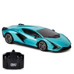 1:24 Scale Officially Licensed RC Lamborghini Sián FKP 37, Blue Lambo Sport Racing Hobby Toy Car Model Vehicle for Boys Girls and Adults Gift