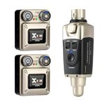 Xvive U45R2 Wireless in Ear Monitor System 5.8ghz IEM System 1 Transmitter and 2 Bodypack Receiver for Studio, Band Rehearsal, Live Performance, Channel Scan Mode