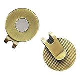 Adhere 2pcs Golf Hat Clip Golf Ball Marker Holder Magnetic Golf Cap Clips Without Ball Marker (Brass)