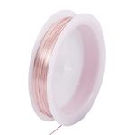 Beadthoven 59Feet Copper Craft Wires 22 Gauge/0.6mm Tarnish Resistant Copper Jewelry Wire Soft Artistic Wires Round Bendable Metal Beading Wire for Jewelry Making Spool (Pink)