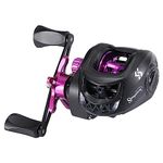 Sougayilang Baitcasting Reels, Smooth Casting Reel with Magnetic Braking System Bright Color Baitcaster Reel-Purple-Right Handed