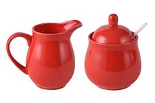 RockTrend Colorful Ceramic Milk Jug Sugar Bowl, Coffee Serving Set, Creamer Pitcher and Sugar Bowl Set