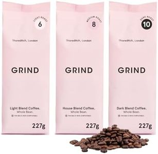 Grind Coffee Bean Variety Pack – 3x 227g – Amazon Exclusive – House/Light/Dark Roast – Suitable for all Coffee Machines – Barista Quality – Ethically Sourced – Roasted in UK
