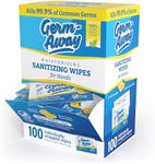 Germ-Away Large Antibacterial Hand Wipes Individually Wrapped Wipes, Travel Size Hand Sanitzer Wipes with Aloe in Dispenser Box, 100 ct Lemon Scent (100 wipes) (Pack of 1)