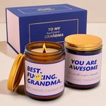 Gift for Grandma - 2 Scented Candles for a Cool Grandmother - Unique Birthday Gift for Grandma from Granddaughter Grandson Grandkids - Grandmother Funny Present Idea for Christmas | Fun Grandma Gifts