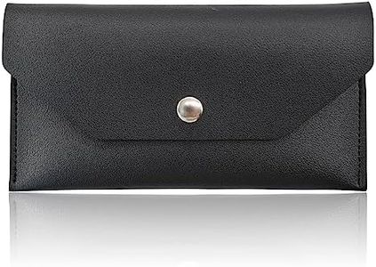 VANRA PU Leather Cash Envelope Wallet Money Envelopes for Cash Money Pouch Reusable Budget Envelope Wallet for Women Men 6.9 x 3.5 in (Pack of 1, Black)