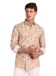 COLORWINGS Peach Cotton Blend Full Sleeve Shirt (Large, 1136)