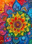 Rainbow Mandala Mirage by Cross & Glory - A Mesmerising 1000 Piece Colourful Jigsaw Puzzle, Premium Quality, Perfect for Family Fun