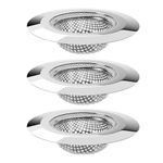 MR.SIGA Bathroom Sink Strainer, Stainless Steel Shower Bathtub Lavatory Drain Cover, Hair Catcher, 2.83" Diameter, 0.31" Depth, 3 Pack