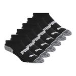 PUMA womens 6 Pack Low Cut Socks, Black/Grey, 9-11