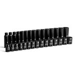 Capri Tools 3/8-Inch Drive Shallow and Deep Impact Socket Set, Metric, 8 to 22 mm, Premium Chrome Molybdenum Steel, 30-Piece, Shallow & Deep Set / 8-22 mm,CP53000-30MSD