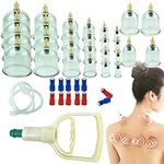 26 Cupping Cups Sets Biomagnetic Traditional Professional Chinese Therapy Massage Vacuum Cupping Set Household Pull Out Cupping Kit/Hijama Chinese Massage Suction