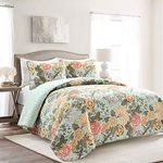 Lush Decor, Blue and Green Sydney 3 Piece Quilt Set, King