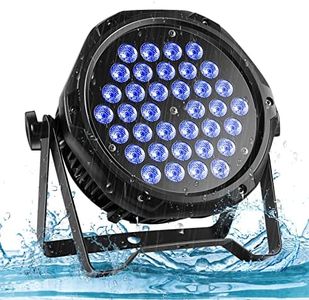 PUZILOZA Waterproof RGB 36 LED Par Headlight, IP65 Par Spotlight DMX 3/7CH, Outdoor Party Light for Outdoor DJ Bar Club Swimming Pool