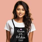 exciting Lives Queen Personalised Apron - Gift for Professioal Chef, Wife, Sister, Family For Birthday, Anniversary