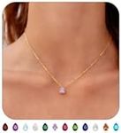 TDBSOQI Gold Birthstone Necklace fo