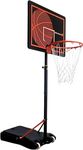 Bee-Ball BB-05 Adjustable Basketball Hoop and Stand, Superior UV Resistant PE Basketball Backboard, Anti-Rust Powder Coated Netball Stand, Ring Height from (1.6-2.1 Metres) - (5.2 ft -6.8 ft)