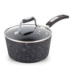 Scoville NEVERSTICK 18cm Saucepan with Lid, Non-Stick Saucepan, 1.5L Capacity, Suitable for All Hobs Including Induction, Cool-Touch Handle, PFOA Free, Dishwasher Safe, Aluminium, Black