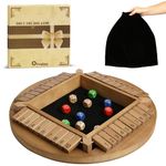 Shut The Box Game 2-4 Players, Exqline Board Game Math Game with 10 Dice for Family, Wooden Shut The Box Dice Game for Traving Party Payday, Gift Box Packed