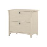 Bush Furniture Salinas 2 Drawer Lateral File Cabinet in Antique White | Home Office Storage for Letter, Legal, and A4-Size Documents