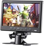 BOLEVIC 7inch HD LCD Monitor, IPS 1024X600 Resolution Screen, Car Rearview Cameras Monitor with HDMI VGA, 2 Video Input for Backup Camera for Car DVD VCR PC Laptop Raspberry Pi