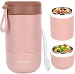 daiDokoro 730ml Stainless Steel Leakproof Lunch Pot/Meal Jar with Foldable Spoon for Office/School/College – Baby Pink