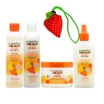 Cantu Care for Kids Shampoo Conditioner Leave-in Conditioner Detangler Value bundle Bonus Shopping bag