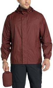 33,000ft Packable Rain Jacket Men's Lightweight Waterproof Rain Shell Jacket Raincoat with Hood for Golf Cycling Windbreaker