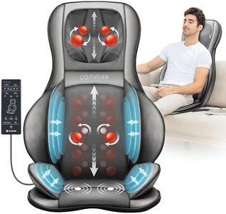 COMFIER Neck and Back Massager with Heat- Shiatsu Massage Chair Pad Portable with Compress & Rolling,Kneading Chair Massager for Full Back,Neck & Shoulder, Full Body