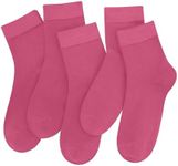 SERISIMPLE Women Thin Viscose Bamboo Socks Crew Lightweight Above Ankle Casual Dress Sock For Ladies Bootie Trouser 5 Pairs (Medium, Hot Pink)