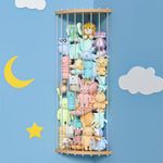 ANNOR Stuffed Animal Storage Holder with Adjustable Length, Wall Hanging Organizer for Kids Stuffie Storage, Corner Shelf Storage for Stuffy Animals, Plush Toy Storage for Bedroom, KidRoom, Playroom