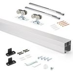 MaxxGeek 4FT/48in Pocket Door Hardware Kit,Commercial Grade Sliding Pocket Door Hardware and Track Set with Soft Close Mechanism Suitable for Wide Single Door