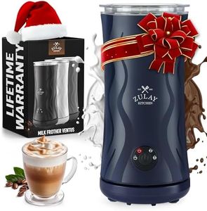 Zulay 4-in-1 Milk Frother and Steamer - Automatic Hot and Cold Foam Maker with Auto Shut Off & Temperature Control for Coffee, Latte, Cappuccino, Hot Chocolate - Navy