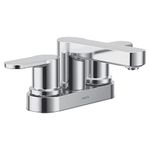 Moen Laris Two-Handle Modern Bathroom Sink Faucet, 4-Inch Centerset Bathroom Faucet, Chrome, 84015