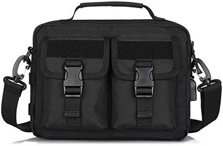 HUNTVP Multifunction Tactical Messenger Bag Nylon Shoulder Briefcase Handbags with USB Port,Black (Black)