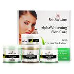 Vedic Line Alpha Whitening Skin Care Facial Kit For Glowing And Smooth Skin With Green Tea Extract To Reduce Acne And Dark Spots (Scrub, Massage Cream, Face Pack, Cream), 350Ml