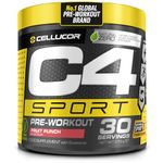 C4 Sport Pre Workout Powder Fruit Punch 30 Servings | Zero Sugar Pre Workout with Creatine Monohydrate 3.409g, Beta Alanine 1g, L Citrulline 0.55g, Caffeine 135g | Informed Sport Certified