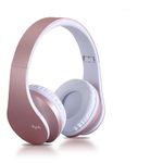 Rydohi Wireless Bluetooth Headphones Over Ear, Hi-Fi Stereo Headset with Deep Bass, Foldable and Lightweight, Wired and Wireless Modes Built in Mic for Cell Phones, TV, PC and Traveling (Pink)