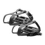 BV Bike Pedals with Toe Clips, Compatible with Shimano SPD or Look Delta 9/16'' - Peloton Pedals for Regular Shoes - Toe Cages for Peloton Bike - Exercise Bike Pedals - Universal Fit Bicycle Pedal