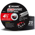 EZARC Cut Off Wheels 25 Pack, 4-1/2 x 0.45 x 7/8-inch Cutting Wheel, Metal & Satinless Steel Cutting Disc for Angle Grinder