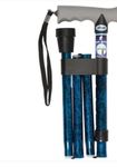 DRIVE DEVILBISS HEALTHCARE Gel Handle Folding Walking Stick Cane Blue Crackle Shaft