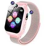 PTHTECHUS Smart Watch for Kids,Kids Smart Watch for Boys Girls with 18 Games Dual Cameras Music Player Video Recorder Flashlight Pedometer,Smartwatch for 4-12 Years Old Kids Birthday Gift-Pink