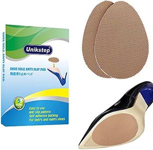 Unikstep 5 Pairs Shoe Sole Anti Slip Grips, Non Skid Self Adhesive Rubber Pads, Shoe Bottom and Heel Noise Reduction Stickers and Protectors (Khaki)